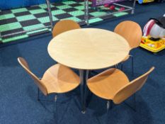 Circular Restaurant Table With Four Chairs, No Reserve