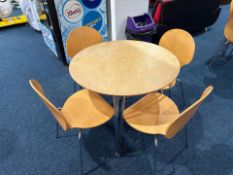 Circular Restaurant Table With Four Chairs, No Reserve