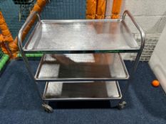 Stainless Steel Wheeled Three Tier Trolley, No Reserve
