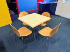 Square Restaurant Table With Four Chairs, No Reserve