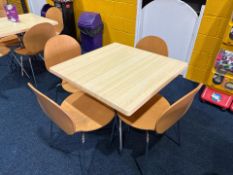 Square Restaurant Table With Four Chairs, No Reserve