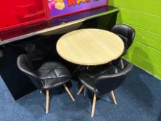 Circular Restaurant Table With Three Faux Leather Chairs, No Reserve