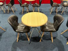 Circular Restaurant Table With Two Faux Leather Chairs, No Reserve