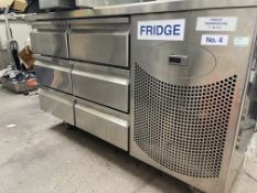 Six Drawer Counter Fridge, 13 Amps Plug, On Castors