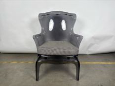 Clear Black Plastic Armchair