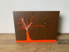 Rectangular Spruce Cuckoo Box Clock