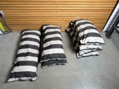 7 x Grey & White Stripe Cushions