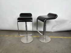 Faux Leather and Metal Stools x2