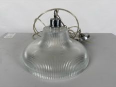 Ribbed Glass Ceiling Light x3