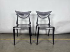 Clear Black Plastic Chairs x2