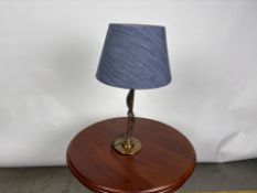 Brass Table Lamp with Blue Shade