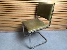 Olive Leather Dining Chair