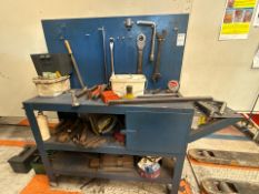 Metal Work Bench With Tools
