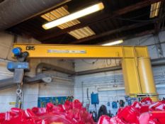 Pillar Mounted Jib Crane with Electric Hoist - 2 tonne