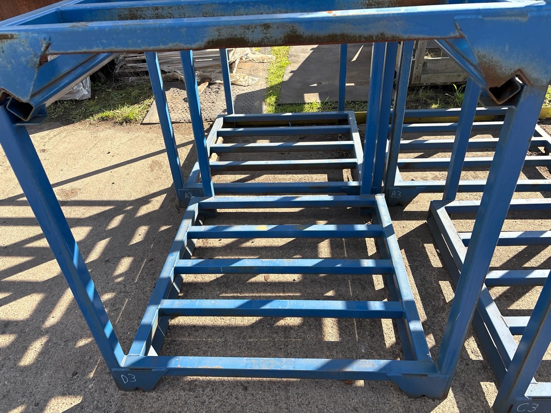 Stackable Metal Frame Stackable Metal Racking Frames x4 1000kg UDL each Approximate ...