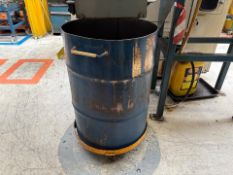 Metal Waste Drum On Mobile Base