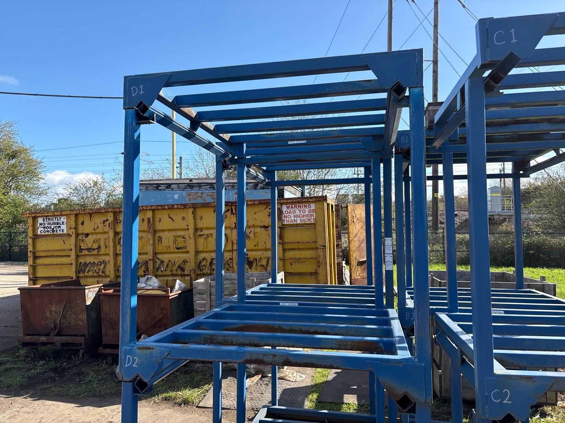 Stackable Metal Frame Stackable Metal Racking Frames x4 1000kg UDL each Approximate ...
