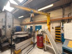Pillar Mounted 1000KG SWL Jib Crane With Electric Hoist