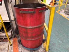 Metal Waste Drum On Mobile Base