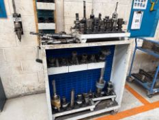Assorted Tools and Holders for HAAS CNC with Mobile Cart