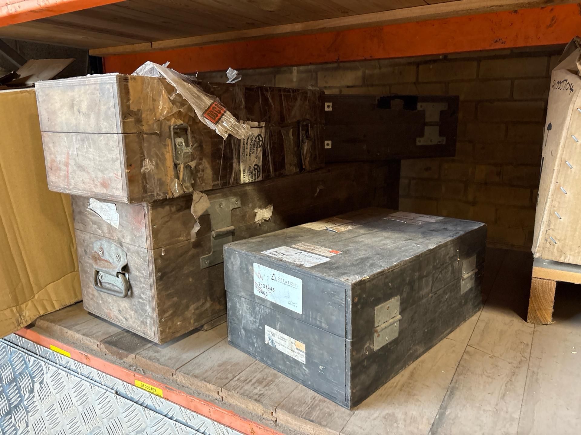 Empty Wood Storage Box x4