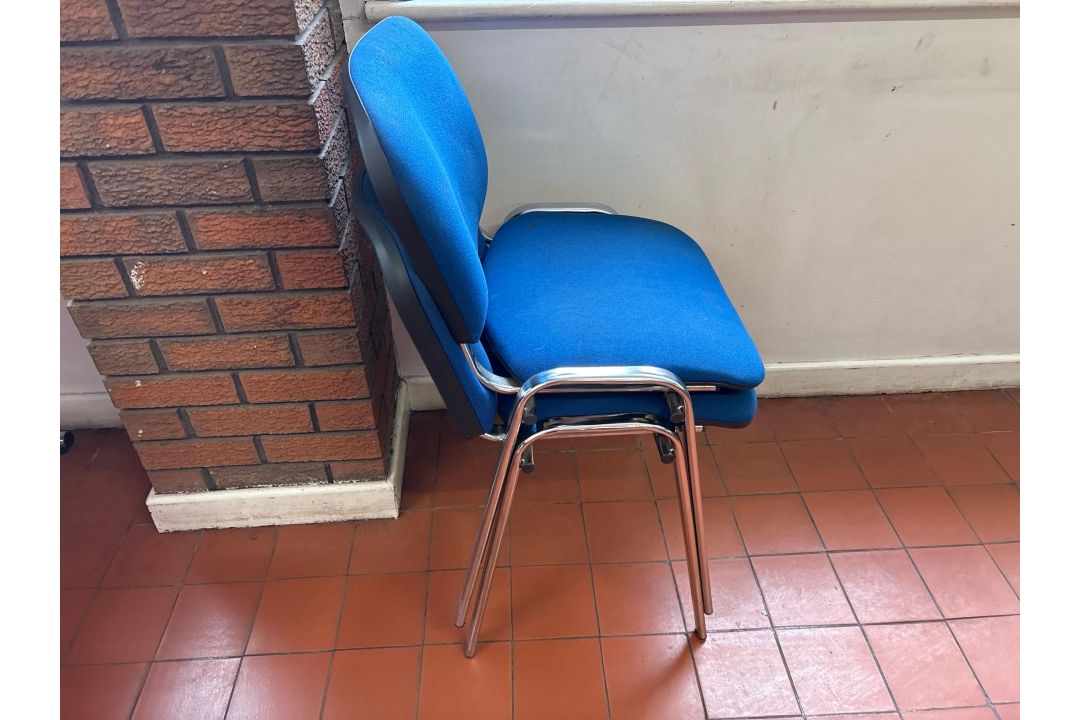 Blue Fabric Chairs x10 - Image 4 of 6