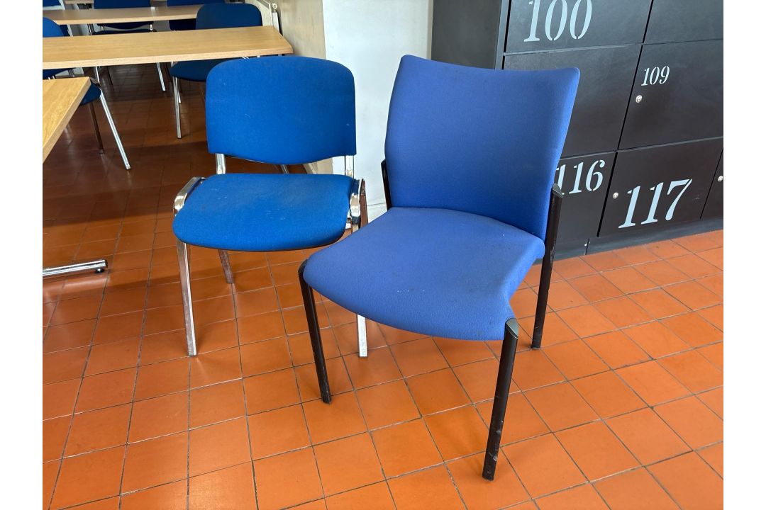 Blue Fabric Chairs x10 - Image 1 of 6