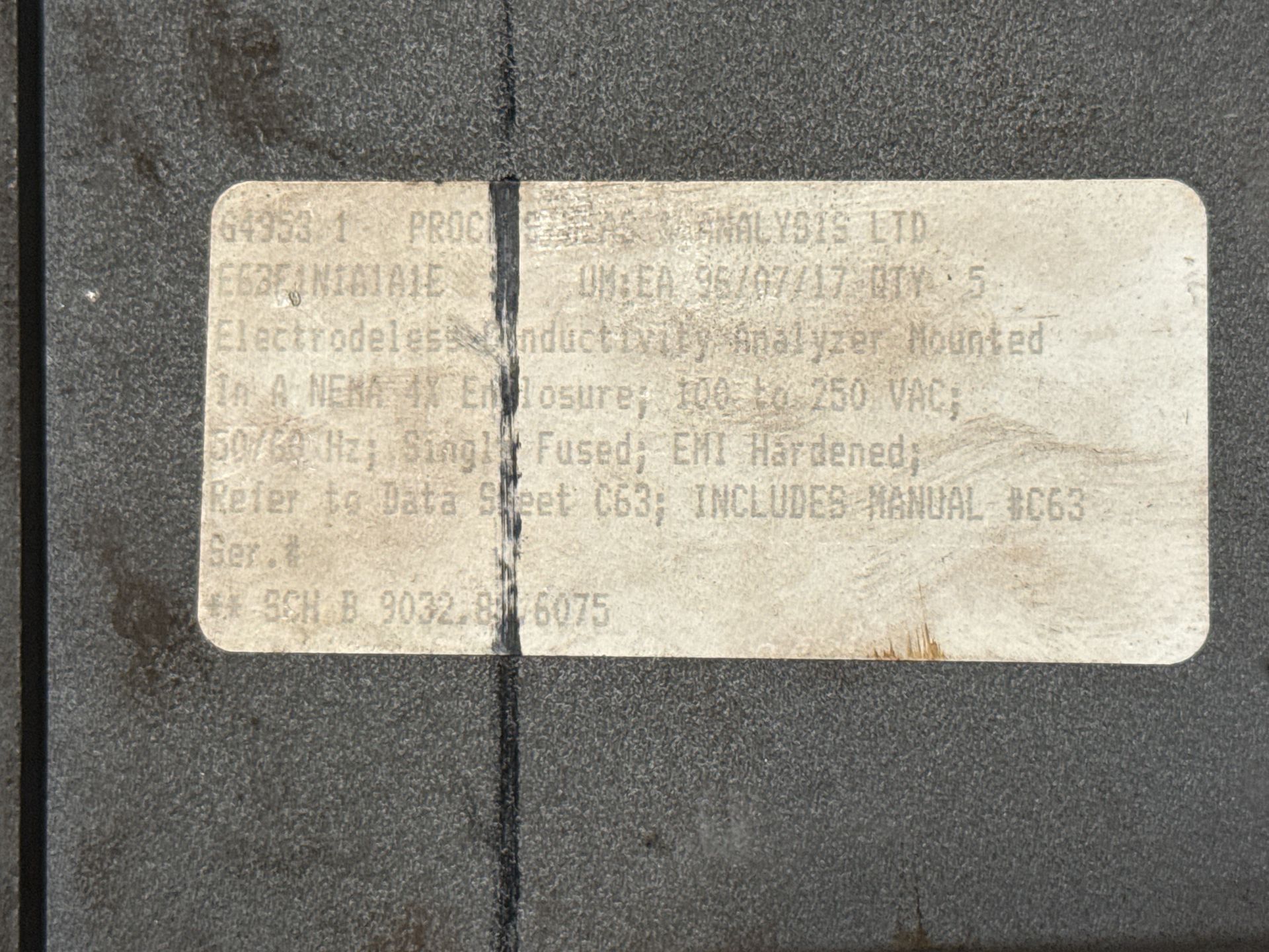 CTI-Products Model 63 Inductive Conductivity Analyzer, 105-250VAC, Serial 63B-9092-8675 - Image 2 of 5