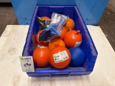 Tray Of 9 Assorted Float Valves with Ancillaries In Blue Bin