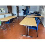 Beech Effect Folding Tressel Table x4