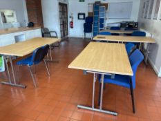 Beech Effect Folding Tressel Table x8