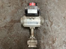 Air Torque AT201U S10A Pneumatic Actuator with Stainless Ball Valve & Viz Switch VIZ-001