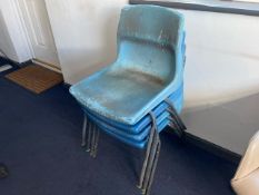 4 Plastic Blue Chairs