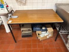 Wood Table with Can Opener