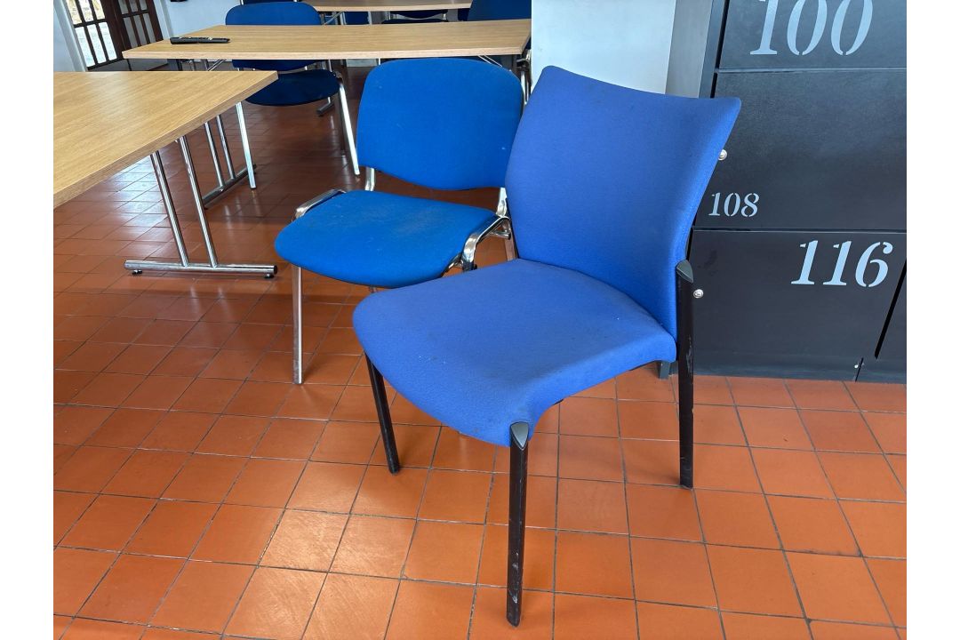 Blue Fabric Chairs x10 - Image 6 of 6