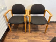 Black Fabric Chairs x2