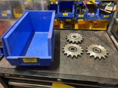 Bin Of 3 x 15 Tooth Simplex Sprocket With 63052RS Bearings