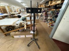 Black Metal Wheeled TV Mount, No Reserve