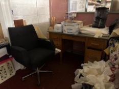 Wooden Desk and Chair, No Reserve