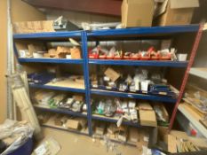 Blue Metal Shelving Unit x2 and Contents, No Reserve