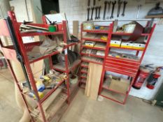 Red Metal Racking and Contents, No Reserve