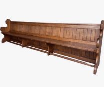 12 Foot Antique Reclaimed Chapel or Church Solid Oak Pew