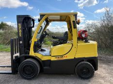 2013 Hyster 4 Tonne Gas Forklift, 5785 Hours 4415mm Lift Height, Free Lift Triple Mast, Side Shift