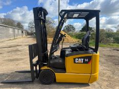 2019 Caterpillar 1.4 Tonne Electric Forklift, 3768 Hours, 3 Wheel, Side Shift, Charger Included