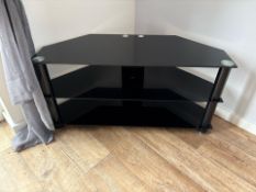 Black Glass TV Stand