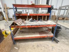 Metal Work Bench With Two Tier Shelf