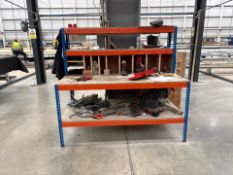 Metal Work Bench With Two Tier Shelf