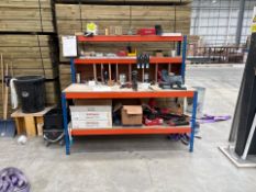 Metal Work Bench With Two Tier Shelf