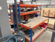 Back To Back Metal Work Bench With Two Tier Shelf, No Reserve