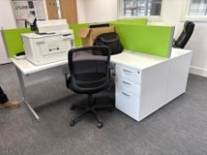 Bank of 2 Office Desks and Chairs